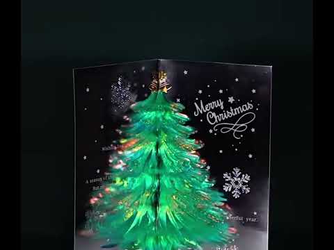 3D Gift Card-Sparkling Christmas Tree Gift Card