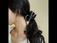 100% Silk Hair Scrunchie - Diamond Trim