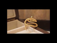 Vintage Style Sparkling Snake Ring - Size 7