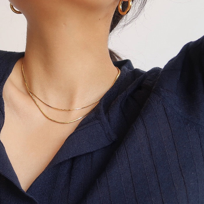 Herringbone Chain Slim Necklace