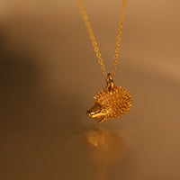 Hérisson - Gold hedgehog necklace - Gold vermeil