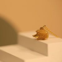 Hérisson - Gold hedgehog necklace - Gold vermeil