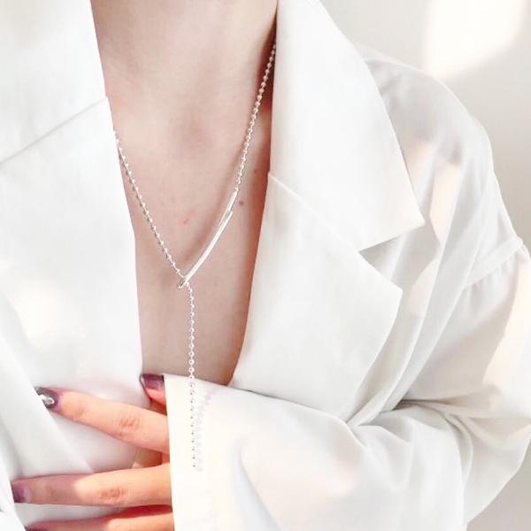 Minimalist Longline Ball Chain Necklace