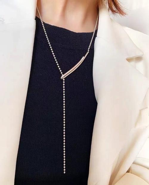 Minimalist Longline Ball Chain Necklace