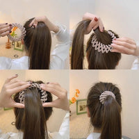 Geometric bird nest elastic hair-bubbles