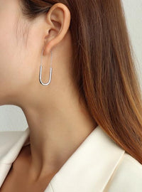 Minimal Design Paper Clip Hoop Earrings