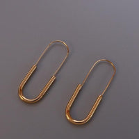 Minimal Design Paper Clip Hoop Earrings