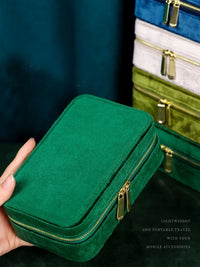 Duel Velvet jewelry box - Emerald green