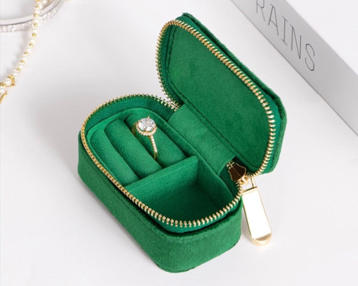 Duel Velvet jewelry box - Emerald green