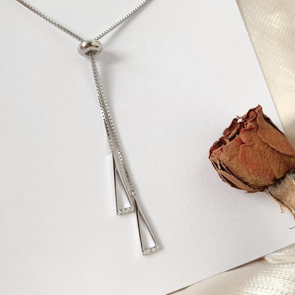 Sterling Silver Triangle Necklace