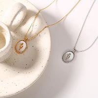 MOP tulip pendant necklace